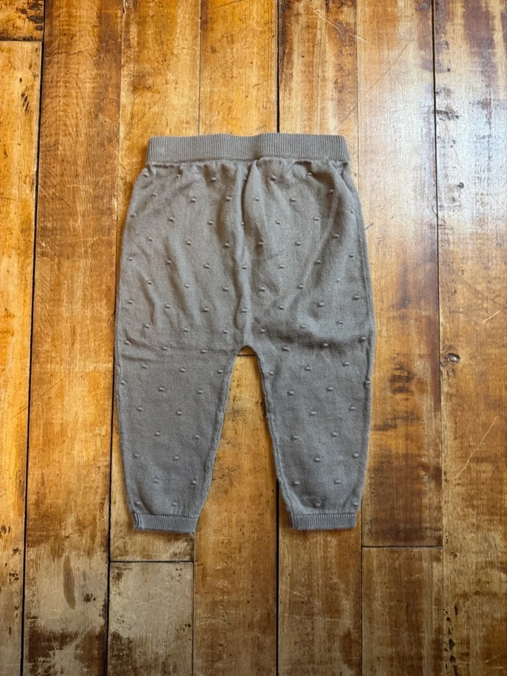 Carters Knit pants 12 months brown spring cotton unisex Swiss dot